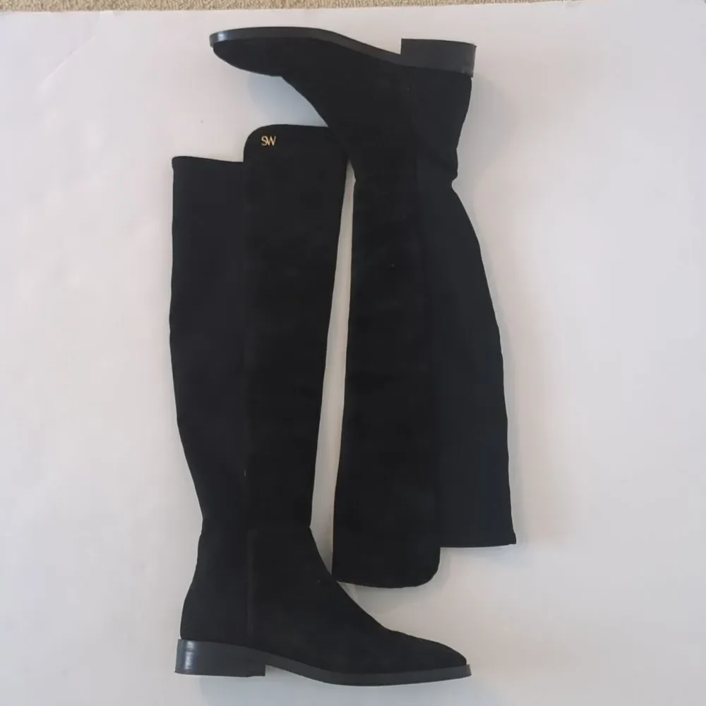 Stuart Weitzman Keelan Over-The-Knee Boot Black Suede Size 8.5